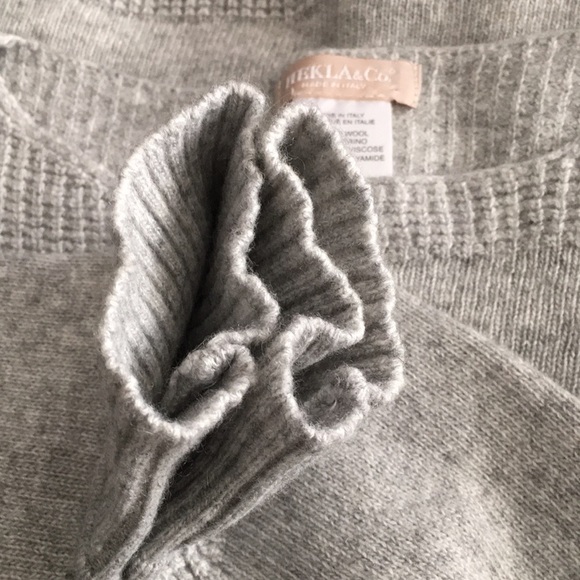 HEKLA & Co. Italian Made Marino Wool Cashmere Sweater Size LG - Picture 9 of 13